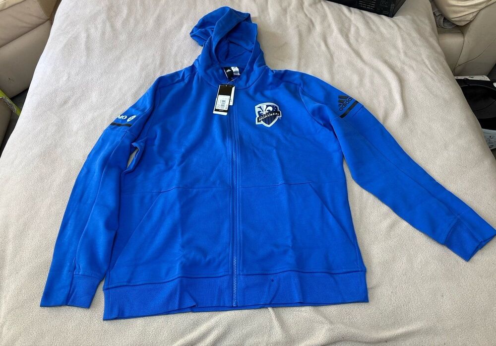Adidas MLS Montreal Impact Travel Jacket Blue DL8703 Size XL Soccer Full Zip